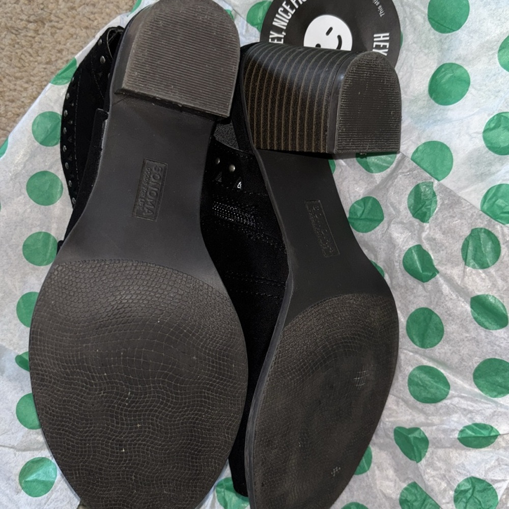 Suede Open Toe Booties - Picture 5 of 6